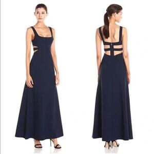 Jill Jill Stuart Navy Blue Cut-Out Gown Maxi Dress Size 2 A-Line Tank Straps